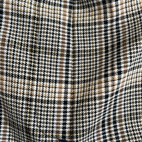 LOFT Black & Brown Plaid Pleated Trousers - XXSP - Picture 3 of 7